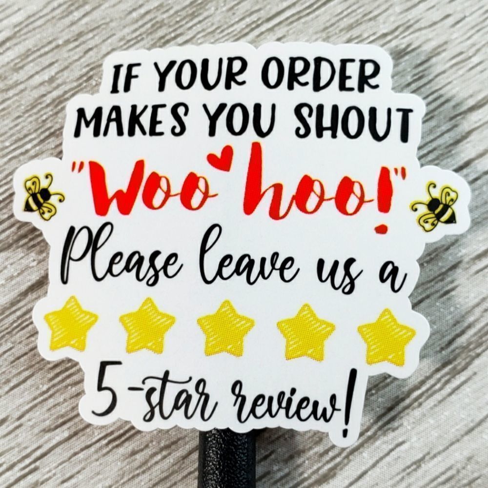 7/$15 1.5" Thank You Stickers 50ct Labels If Your Order Makes You Shout Woo Hoo